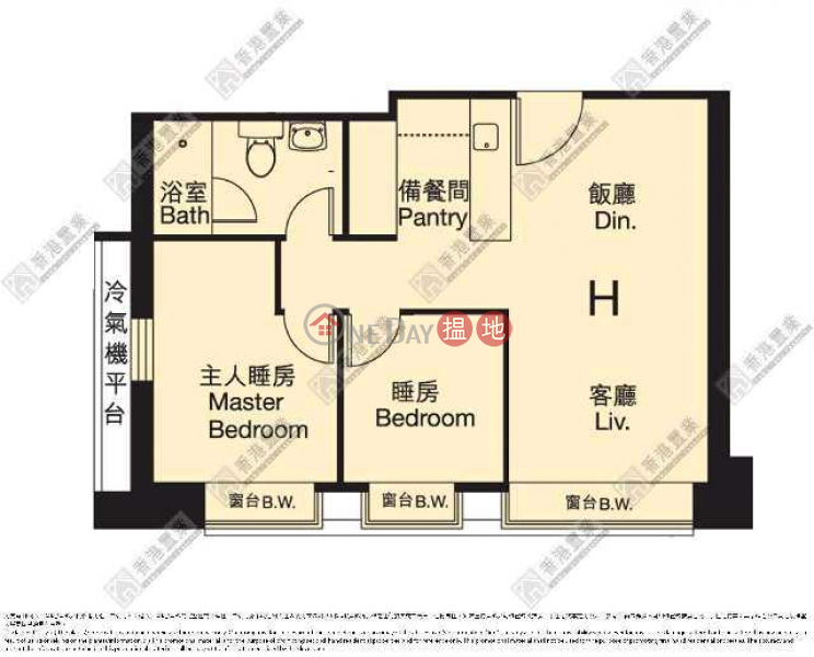 2房 高層開揚景|8棉登徑 | 油尖旺-香港-出售|HK$ 1,000萬