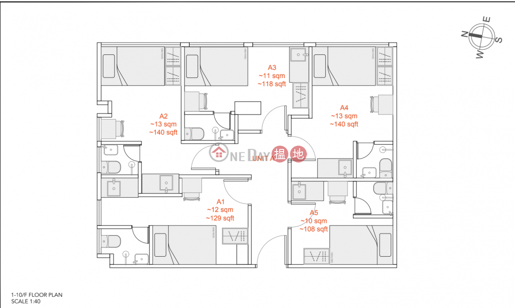 Studio Apartment, 41-45 Temple Street, Yau Ma Tei, Kowloon