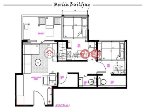 中環兩房一廳筍盤出租|住宅單位 | 美輪樓 Merlin Building _0