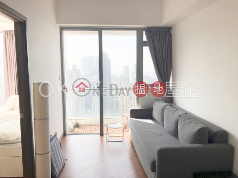 Tasteful 1 bed on high floor with sea views & balcony | For Sale | One Pacific Heights 盈峰一號 _0