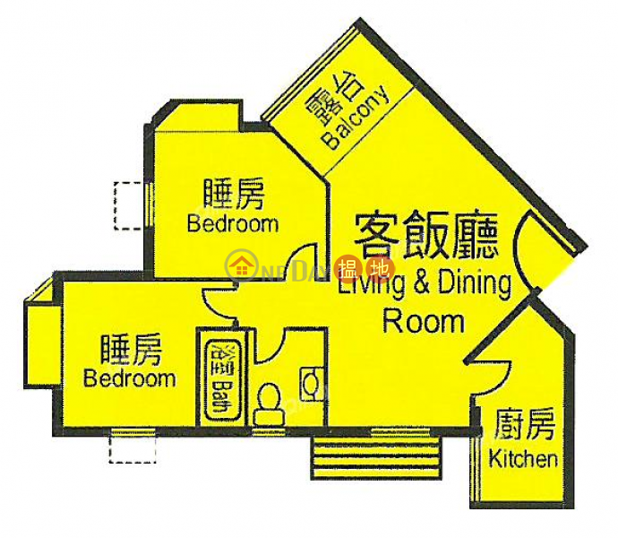 HK$ 23,000/ month, Heng Fa Chuen Block 50, Eastern District Heng Fa Chuen Block 50 | 2 bedroom High Floor Flat for Rent