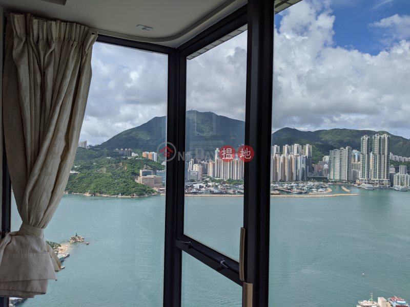 HK$ 21,000/ month, Canaryside Kwun Tong District, 3 side windows facing South West North; Victoria Harbour + LeiYueMun strait view Super High Floor