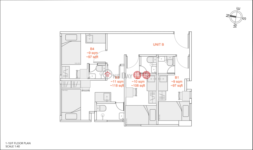 Studio Apartment, 41-45 Temple Street, Yau Ma Tei, Kowloon