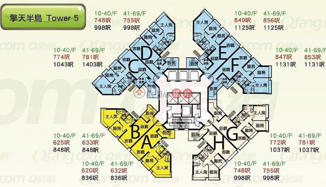 HK$ 38,000/ month, Sorrento Phase 1 Block 5 | Yau Tsim Mong, Sorrento Phase 1 Block 5 | 3 bedroom Mid Floor Flat for Rent