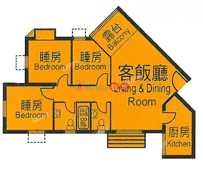 HK$ 28,000/ month, Heng Fa Chuen Block 47 Eastern District | Heng Fa Chuen Block 47 | 3 bedroom High Floor Flat for Rent