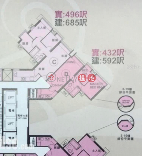 HK$ 19,500/ 月-將軍澳廣場 1期 3A座|西貢|將軍澳廣場2房1廚1廁2廳
